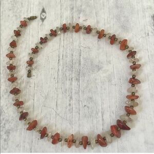 Carnelian and quartz necklace